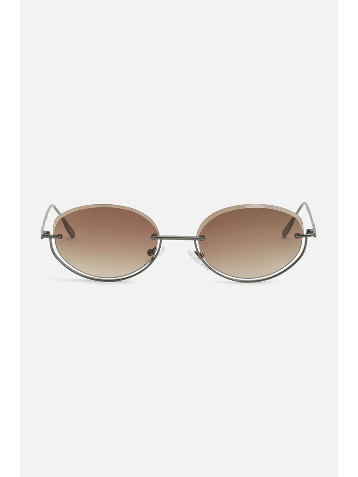 Snitch Oval Full Rim Brown Lens Sunglasses