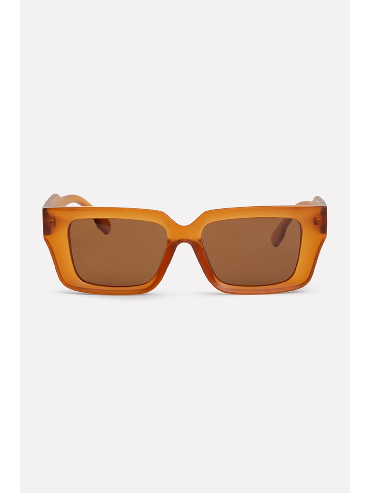 Snitch Rectangle Full Rim Brown Lens Sunglasses