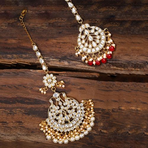 Buy Zaveri Pearls Combo Of Kundan Pearls Bridal Maang Tikka