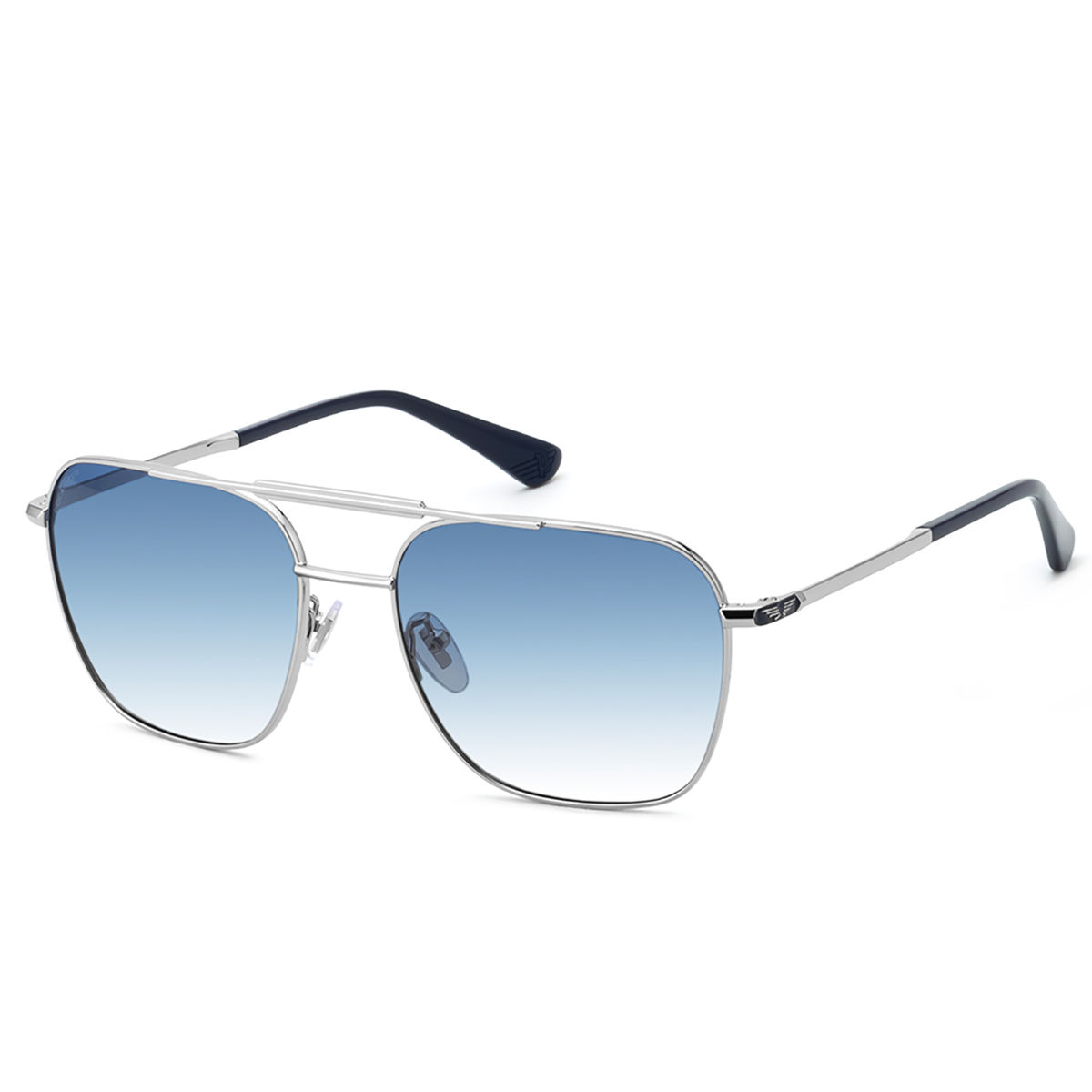 Buy Police Men Grey Metal Frame and Blue Colored Lens Sunglasses