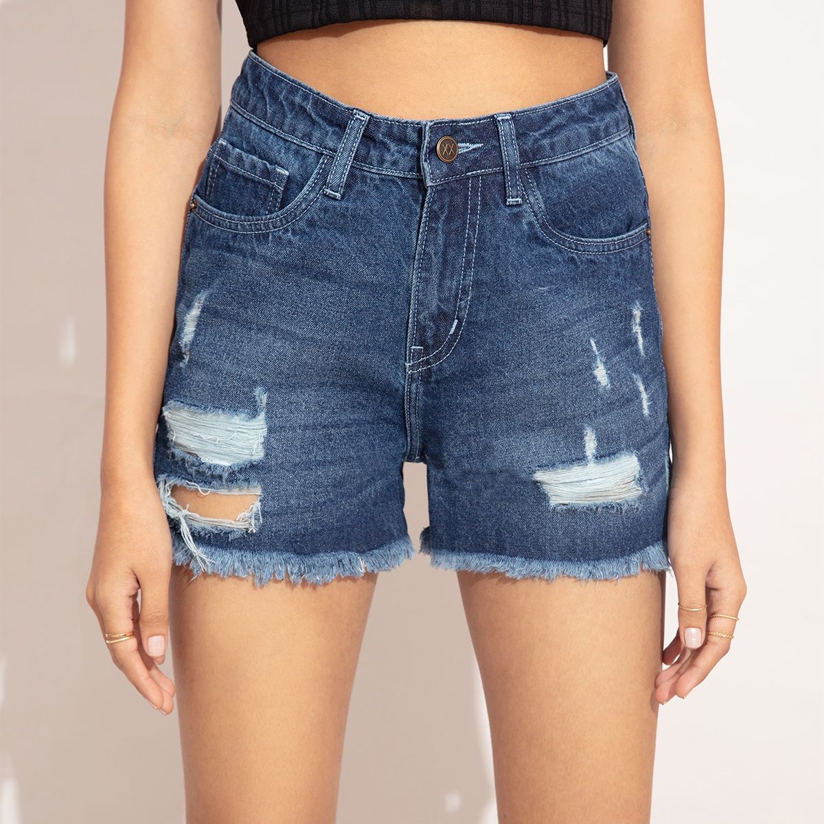 Buy Women Casual Denim Shorts High Waisted Distressed Jean Shorts Ripped  Short Jeans Light Blue Color Waist Size (M_28) at Amazon.in