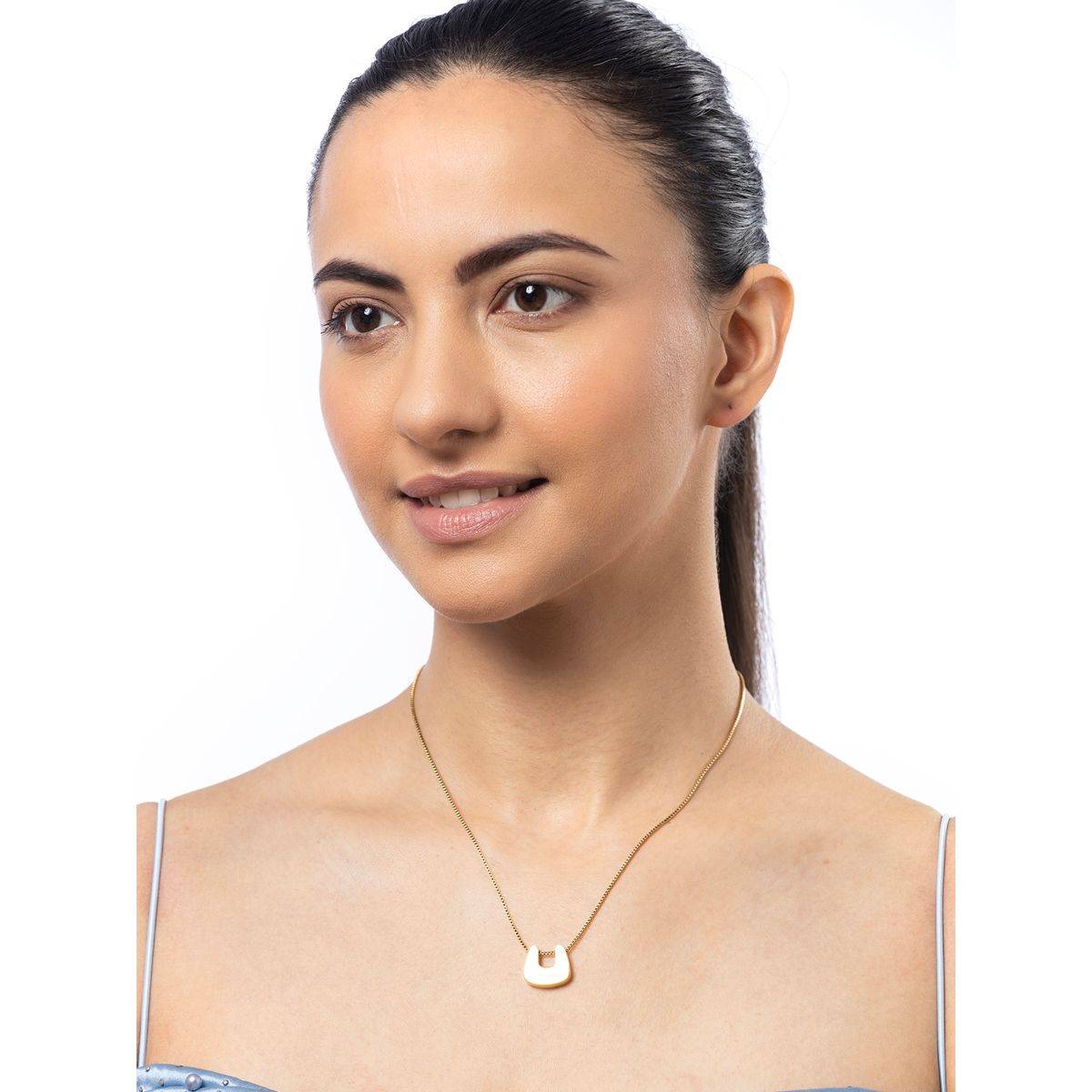 Sukkhi Stainless Steel Box Chain Pendant Necklace for Women