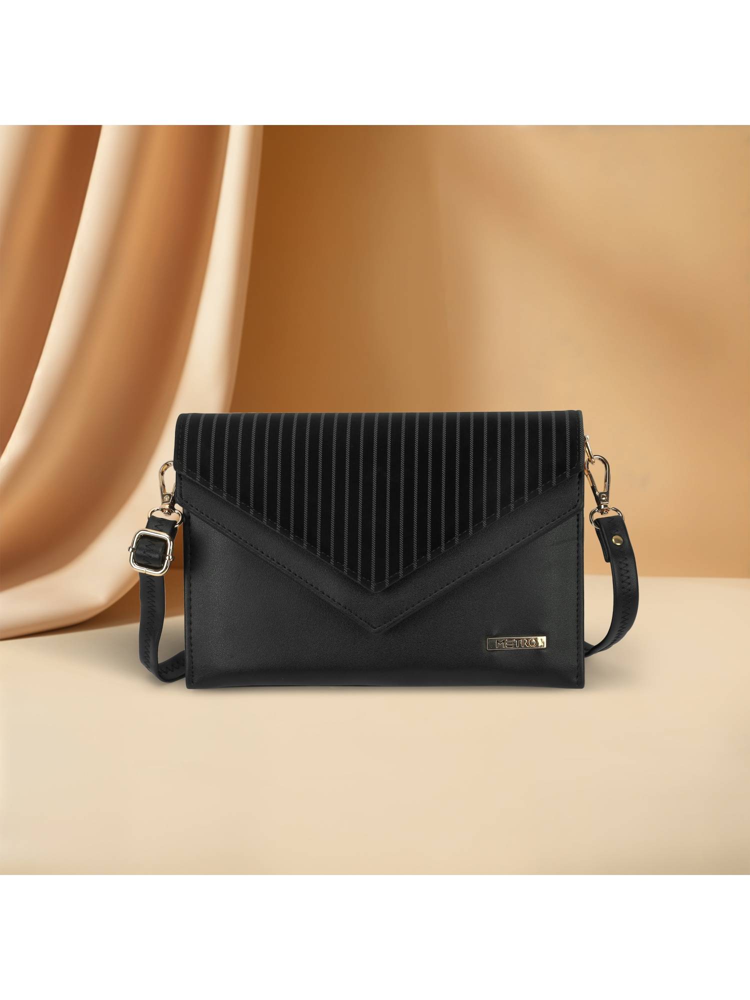 Metro Black Solid/Plain Sling and Cross Bags