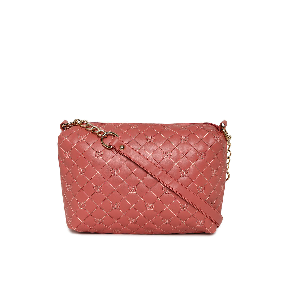 Pink Studded Quilted Chain Bag | Yours Clothing
