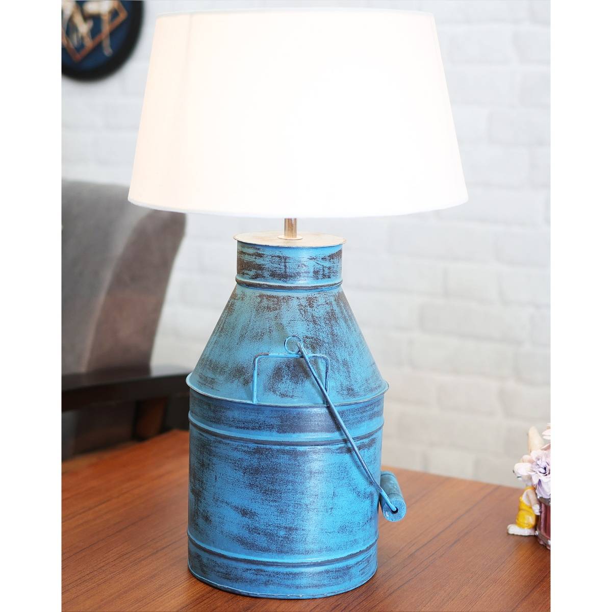 Homesake Algae Milk Can Table Lamp White shade