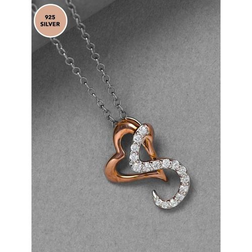 cubic zirconia s initial necklace silver