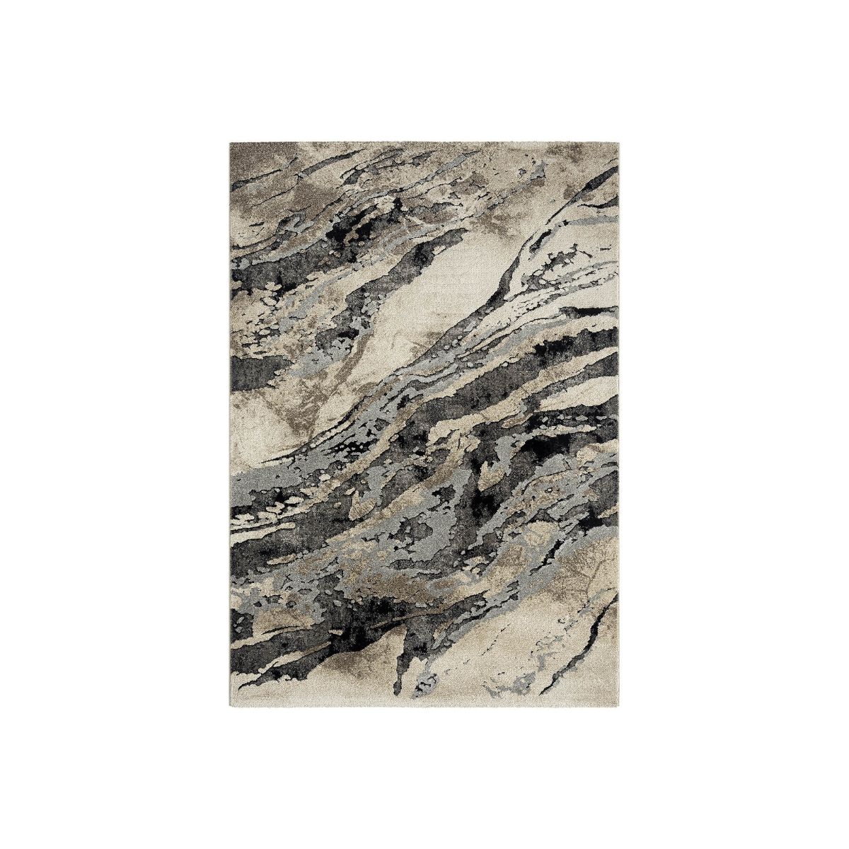 OBSESSIONS AntiStatic Machine Made Abstract Carpet, Mustard & Light