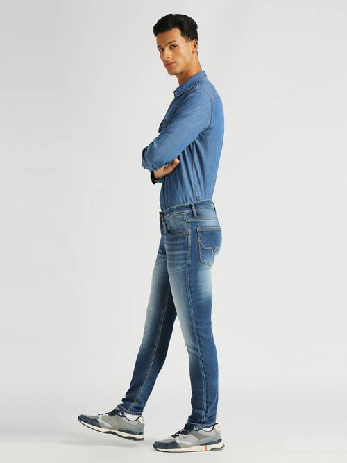 Buy Pepe Jeans Blue Mid Rise Skinny Gym indigo Jeans Online