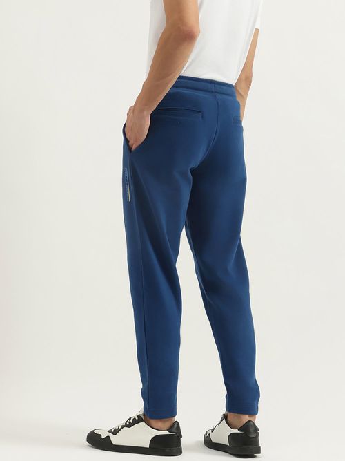 United Colors of Benetton Men Blue Solid Regular Fit Track Pants