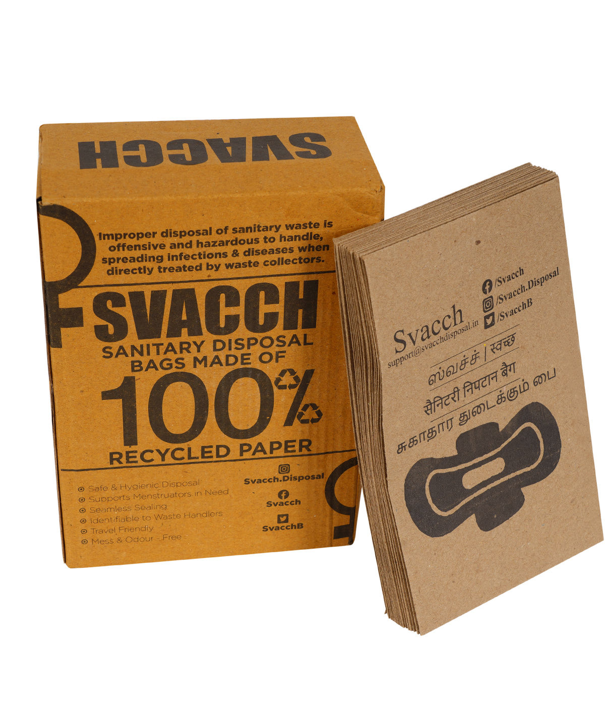Svacch Sanitary Disposal Bags (Pack of 100)