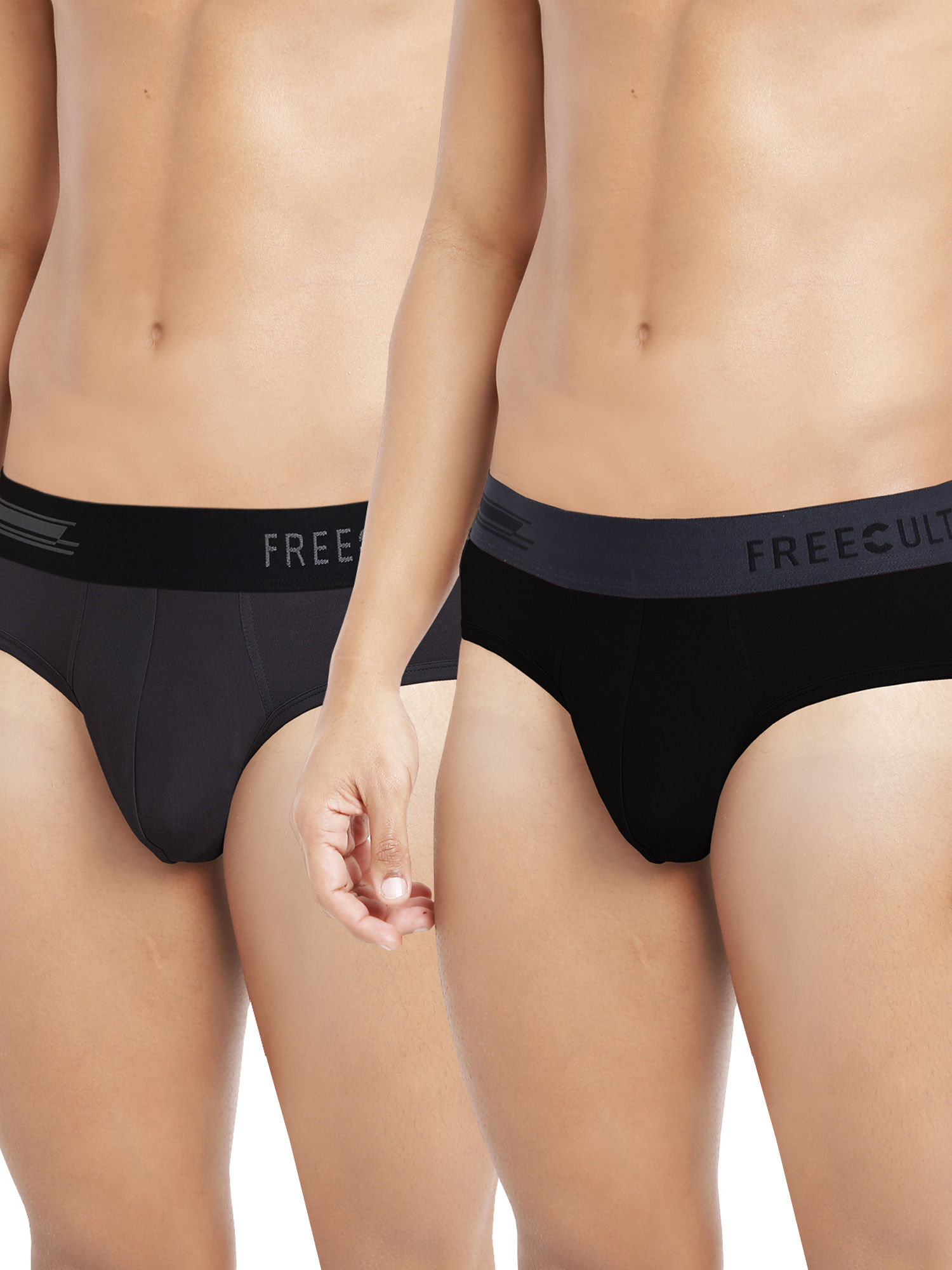 FREECULTR Anti-Microbial Air-Soft Micromodal Underwear Brief Pack Of 2 - Multi-Color (XL)