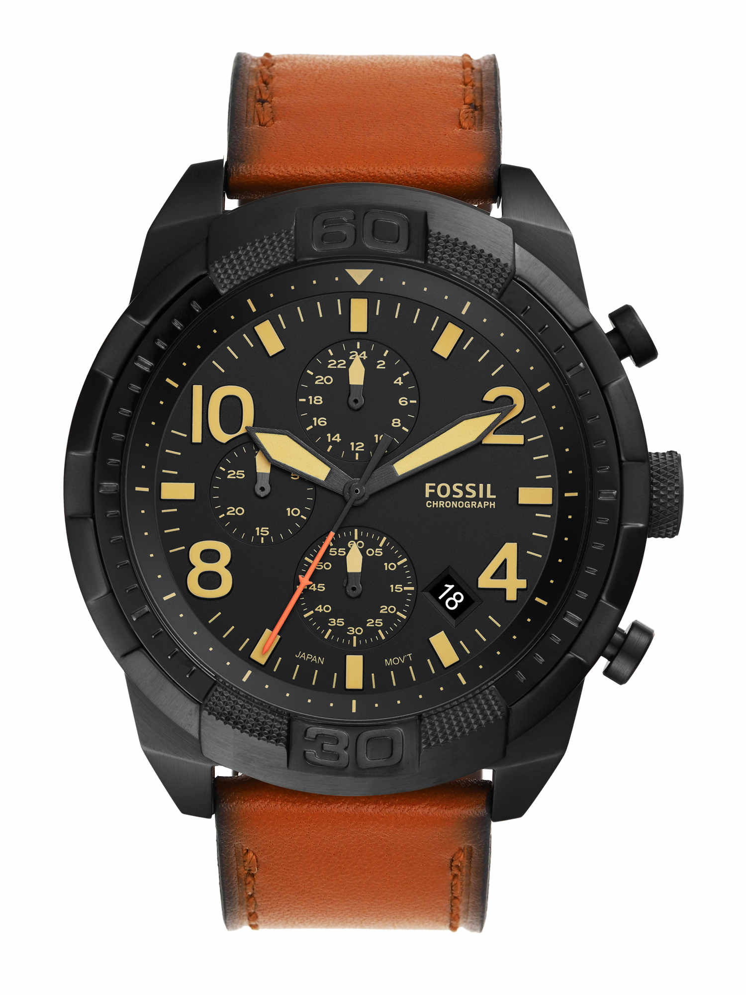 fossil watch brown leather band