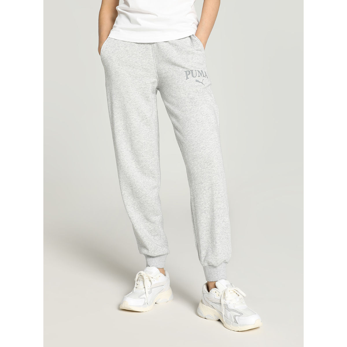 Puma joggers women's grey best sale