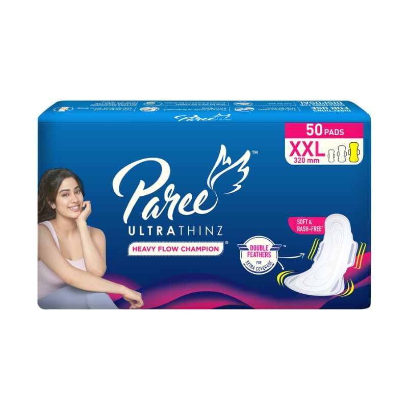 Paree Super Nights Sanitary Pads with Double Feather for Heavy Flow, XXL