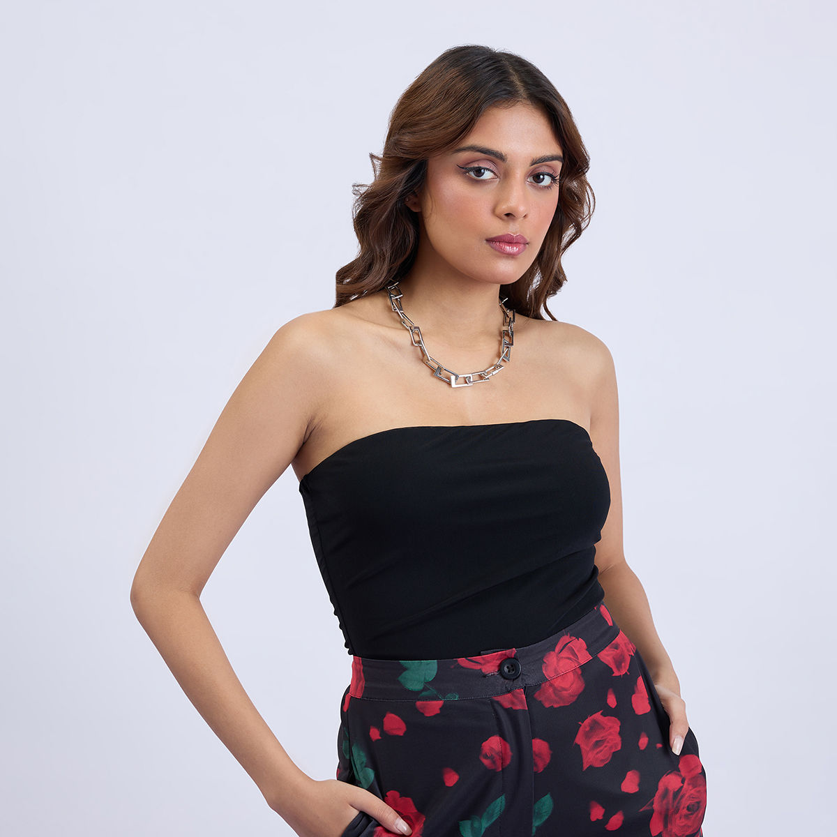 Buy MIXT by Nykaa Fashion Black Boat Neck Textured Bodysuit Online