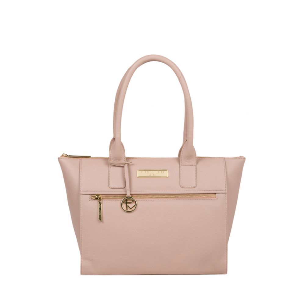 Pure Luxuries London Blush Pink 'faye' Leather Tote Bag