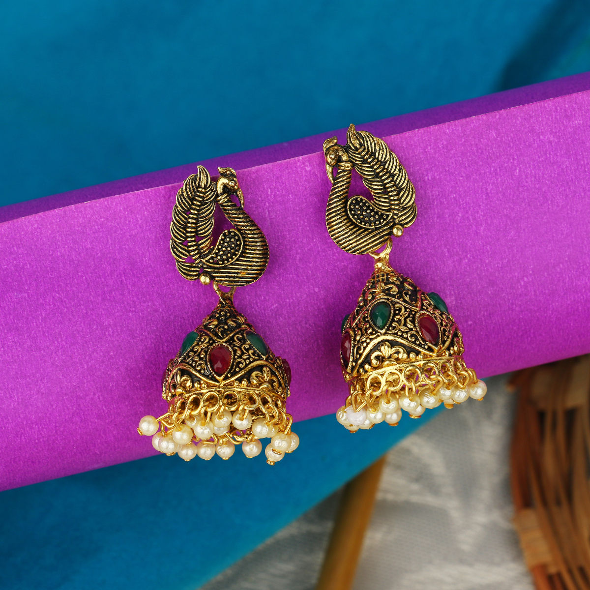 Big Jhumka earrings for women Black color Jhumka Latest design