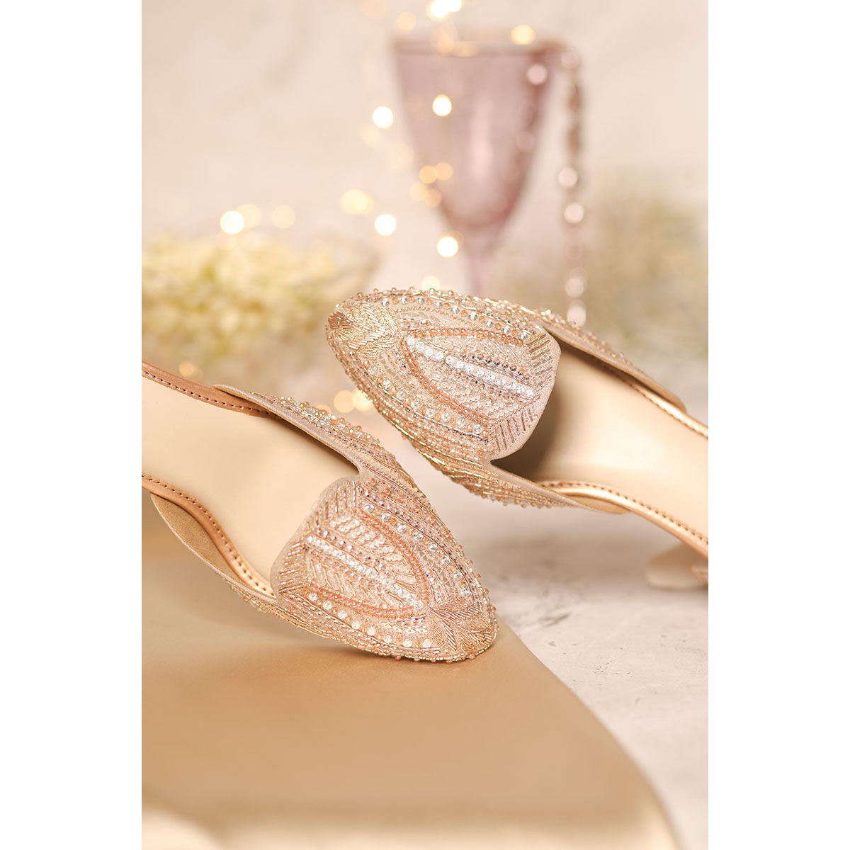 Rose gold clearance mule heels