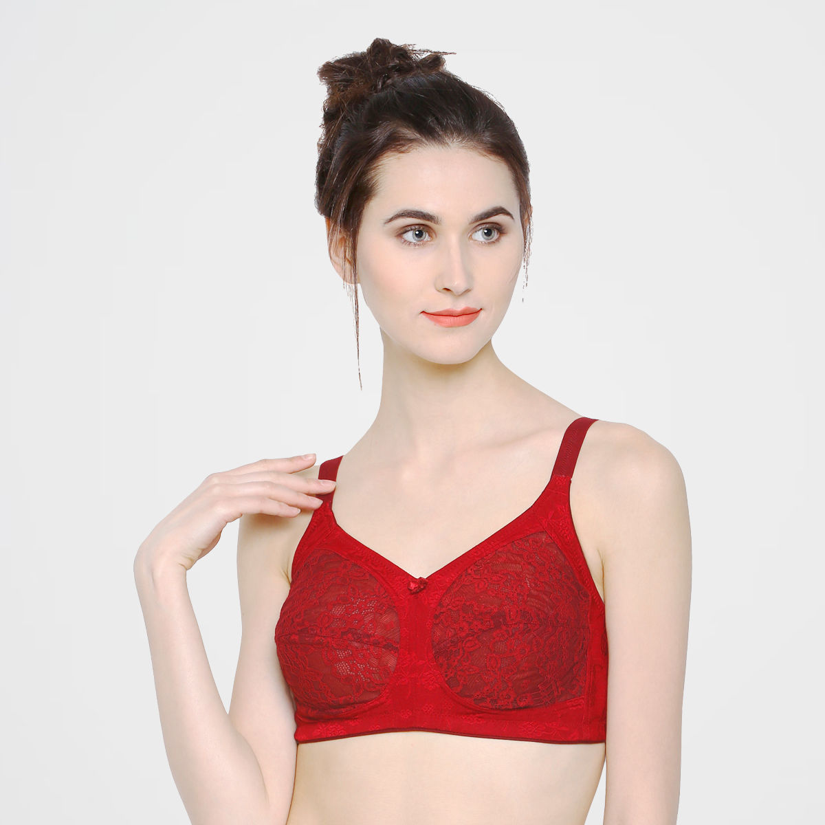 Sonari Felina Women's Fancy Net Bra - Red (40D)