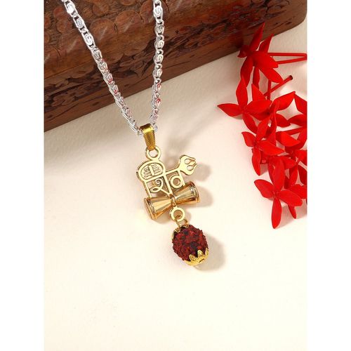 Buy Estele Unisex Gehena Mahadev Damru Rudraksha Shiva Necklace Online