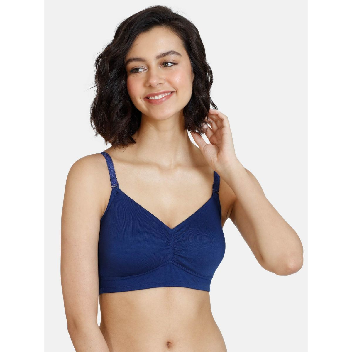 Buy Zivame Natural Collective Non-wired 3-4th Coverage Bralette Bra - Blue  Depth Blue Online