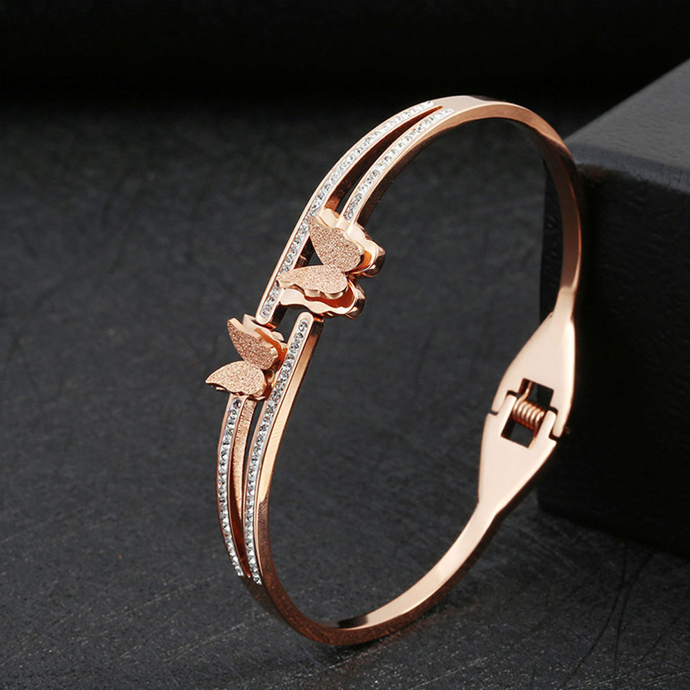 Rose gold bracelet in stainless steel for men 