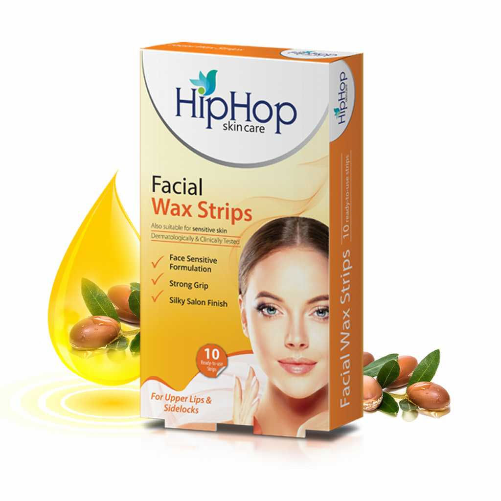 HipHop Facial Wax Strips with Argan Oil - Upper lip & Sidelocks (10 Strips):  Buy HipHop Facial Wax Strips with Argan Oil - Upper lip & Sidelocks (10  Strips) Online at Best