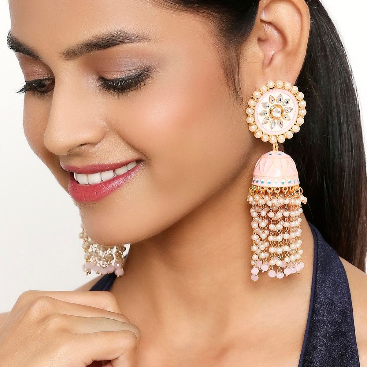 feather multi colour jhumkaEarrings Fashion Jewelry For Women Alloy Jhumki  Earring Tassel Earring Drops  Danglers