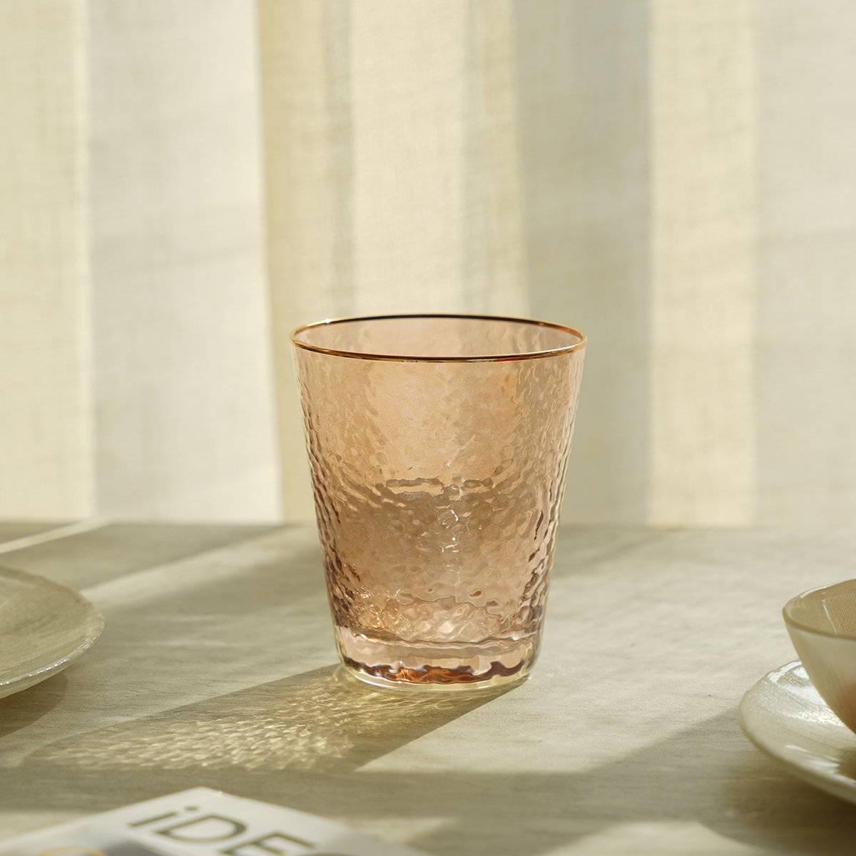 Pure Home + Living Set Of 4 Brown Hammered Glass Tumblers Buy Pure