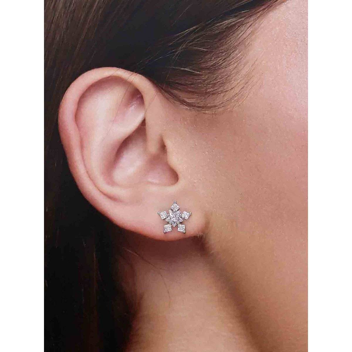 Kai Jewel Sterling Silver Lumina Star Stud Earrings