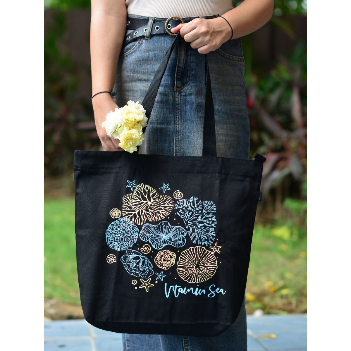 ciatre canvas shoulder bag BLK（ciatre square canvas