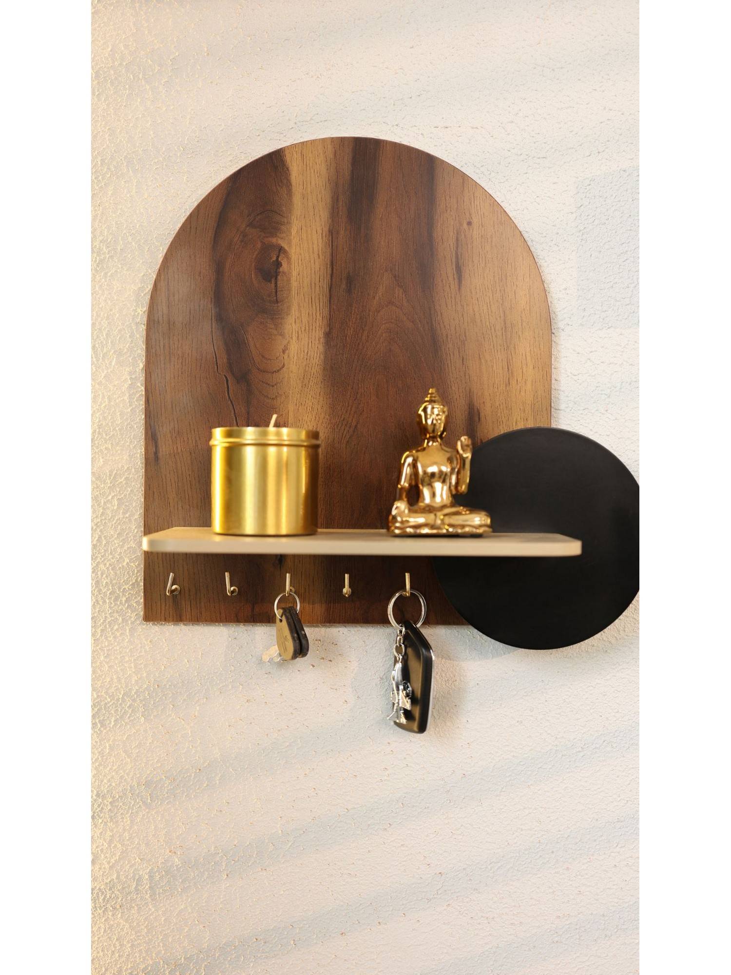 Cinch Home Arch Wall Key Holder with Shelf