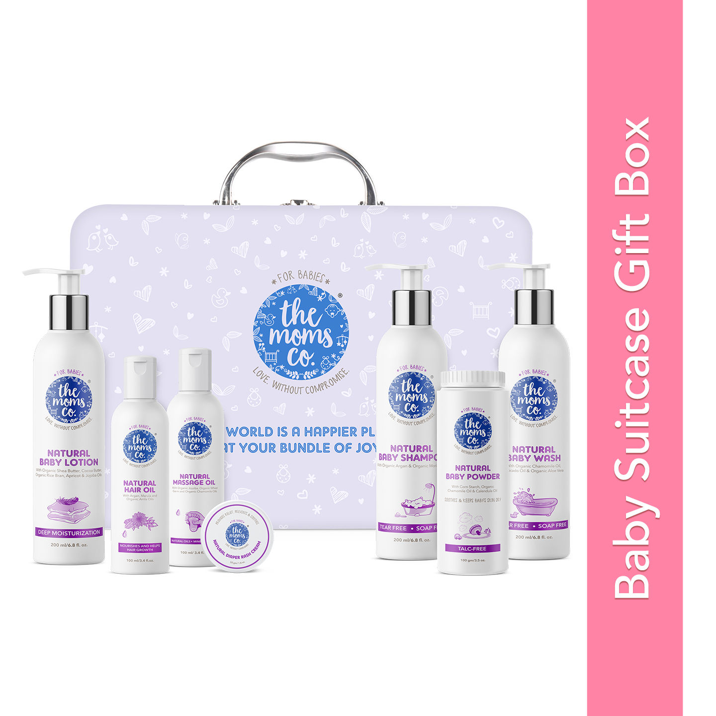 The Moms Co Everything For Baby Pampering Kit - Natural New Born Baby Skin Care & Hair Care Products