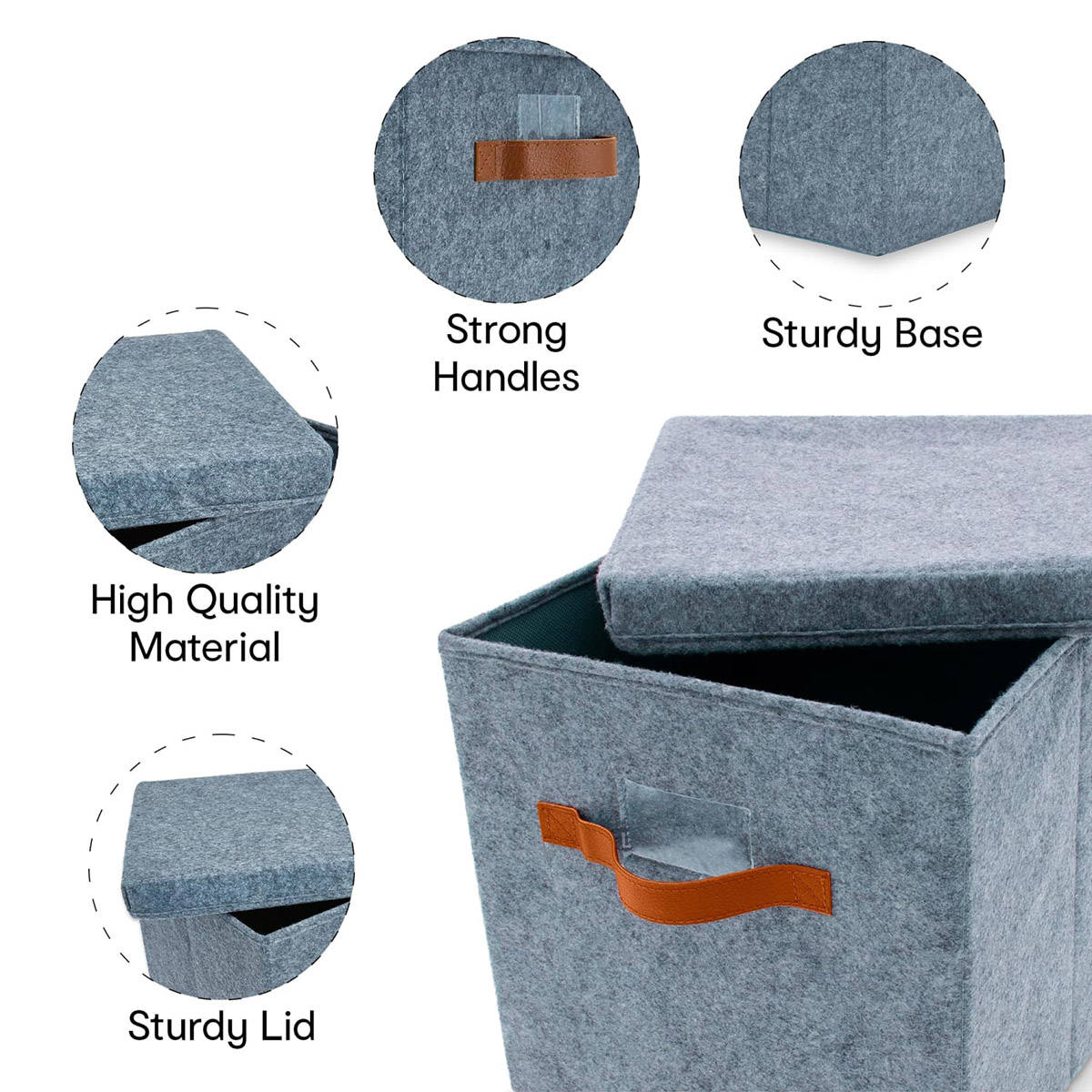 Buy Anko Storage Box- Pack of 2- Beige&Grey Online