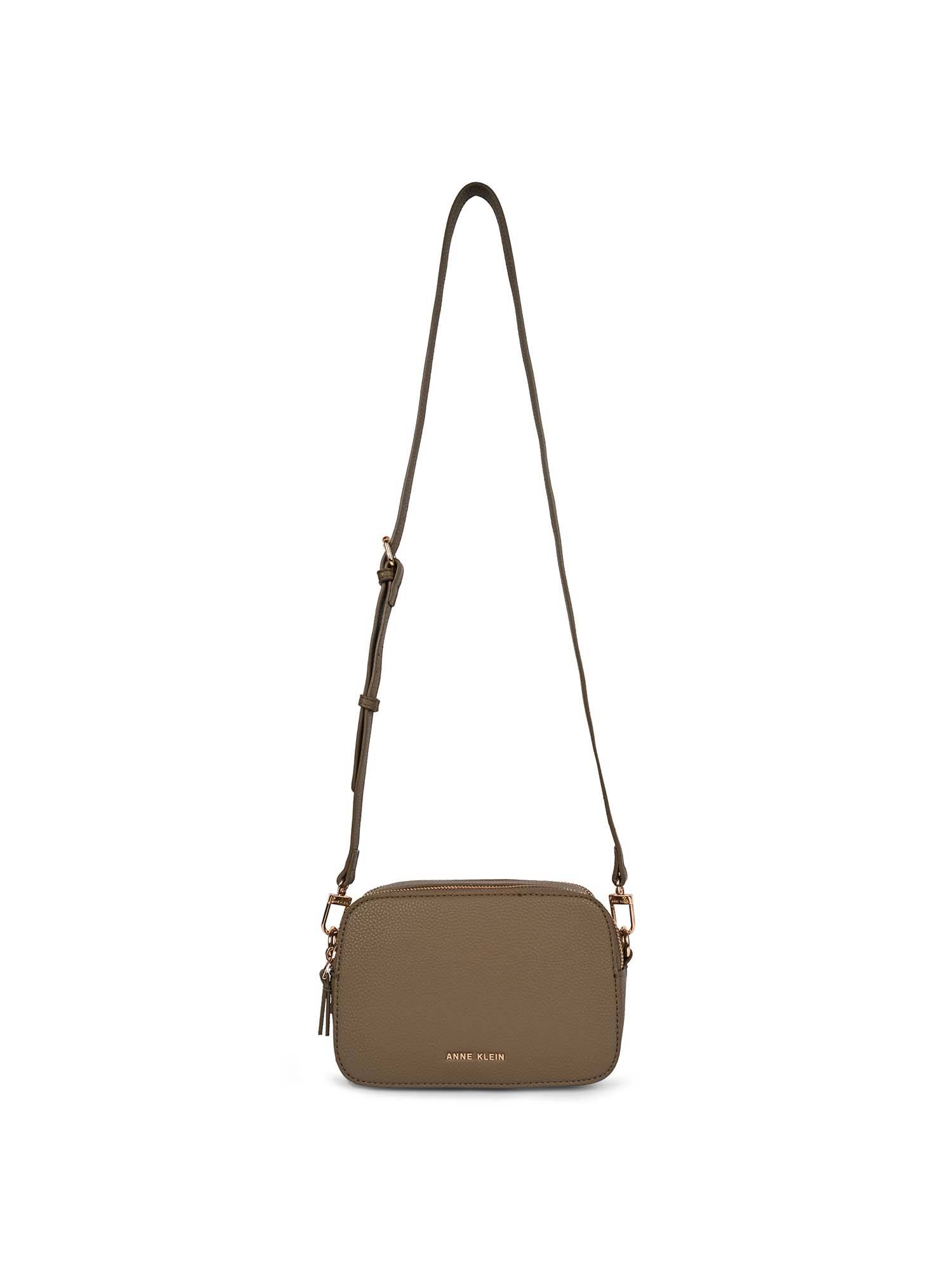 Anne Klein Beige Women's Crossbody Sling Bag With Detachable Strap