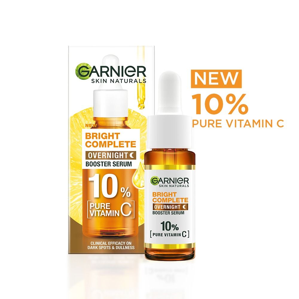 Garnier Bright Complete Vitamin C Night Serum 10% Pure Vitamin C to Repair & Brighten Skin