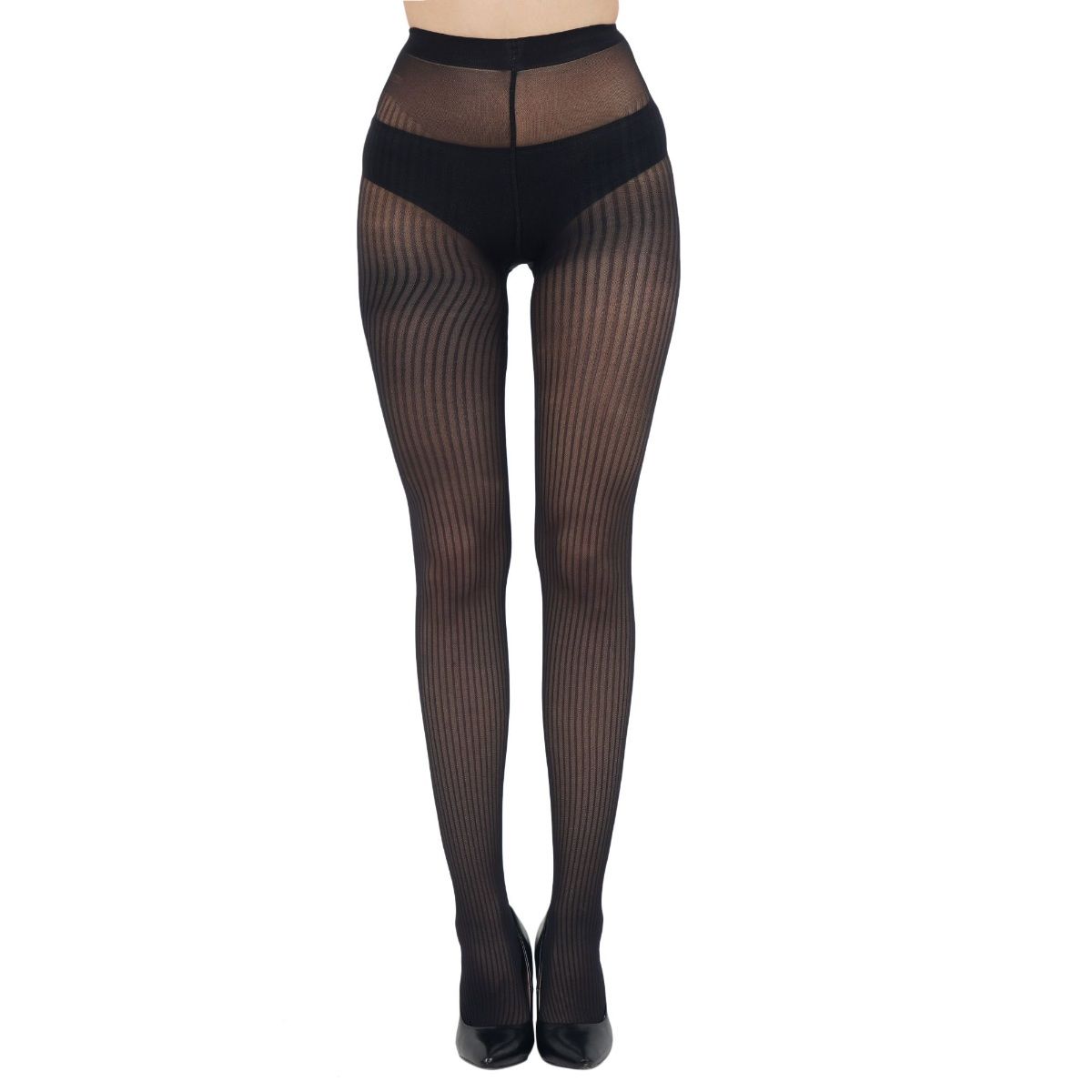 Buy NEXT2SKIN Womens Nylon Sheer Transparent Pattern Pantyhose Stocking -  Black online