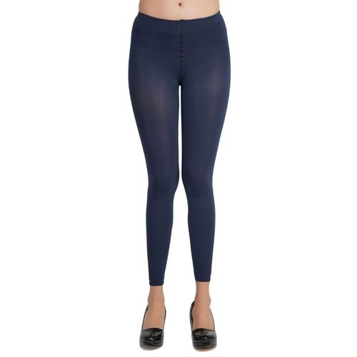 NEXT2SKIN Womens Spandex Footless Opaque Pantyhose Stockings Navy Blue