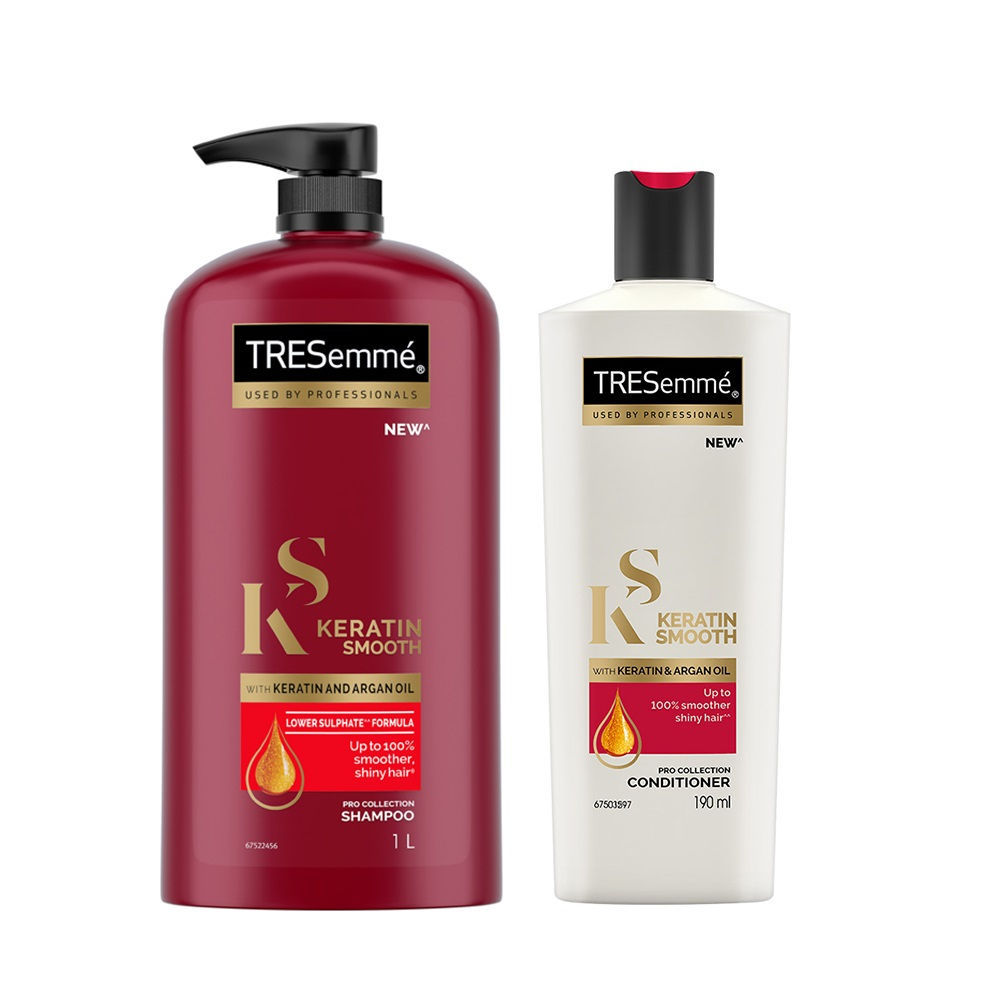 Tresemme Keratin Smooth Combo (Buy 1Ltr Shampoo and Get 190ml Conditioner Free)