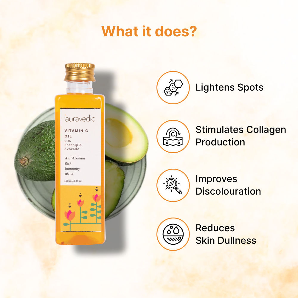 AuraVedic Vitamin C Oil with Vitamin C,Vitamin E Oil,Avocado Oil