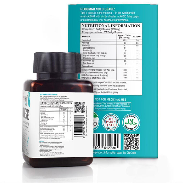 WOW Life Science Omega3 1000Mg Capsules Epa + Dha Enriched 60 Capsules Buy WOW Life Science