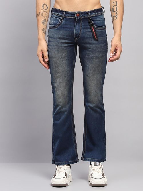 Monte Carlo Men Solid Blue Denim Boot Cut Jeans