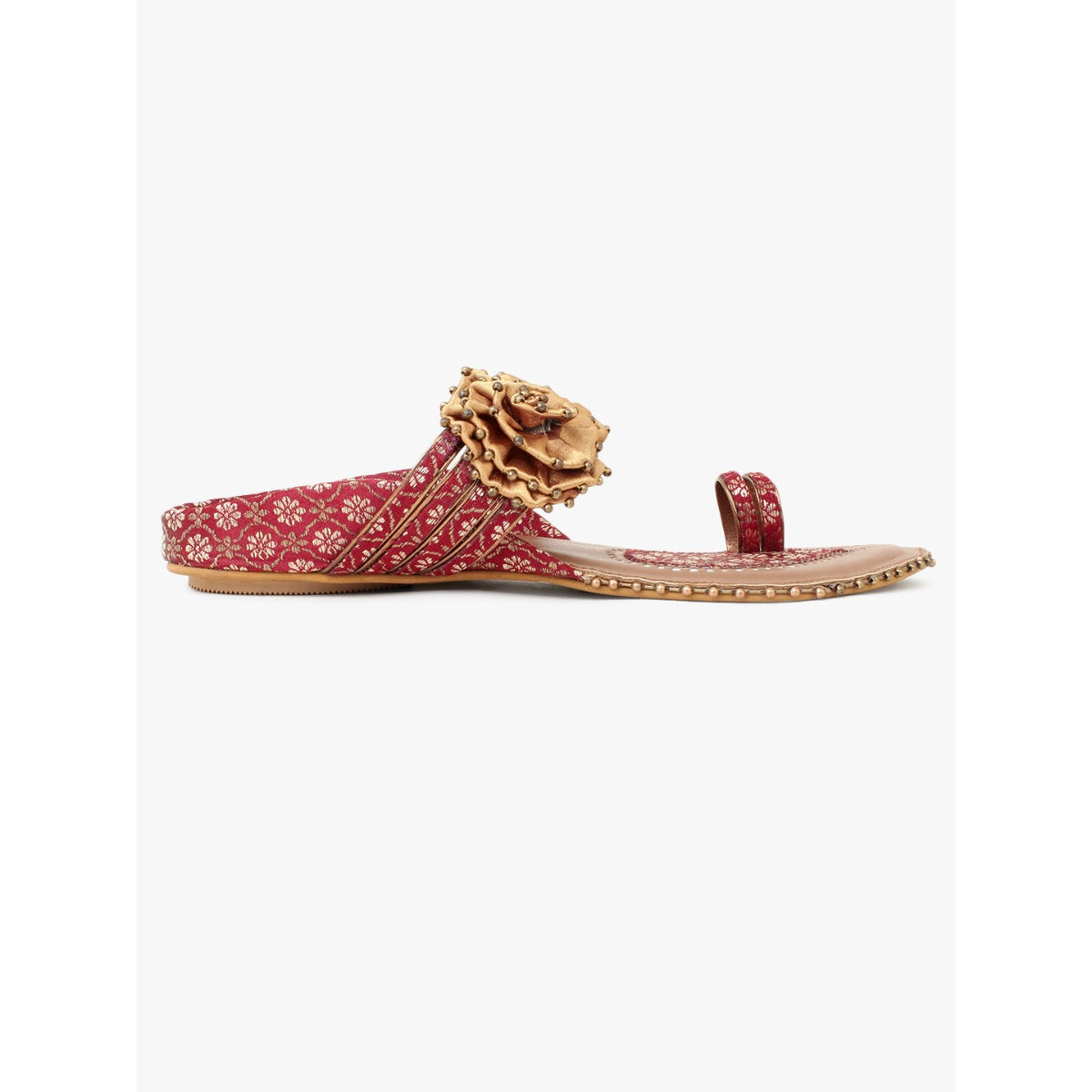 Shireen Flats | Red Platform Bridal Sandals – aroundalways