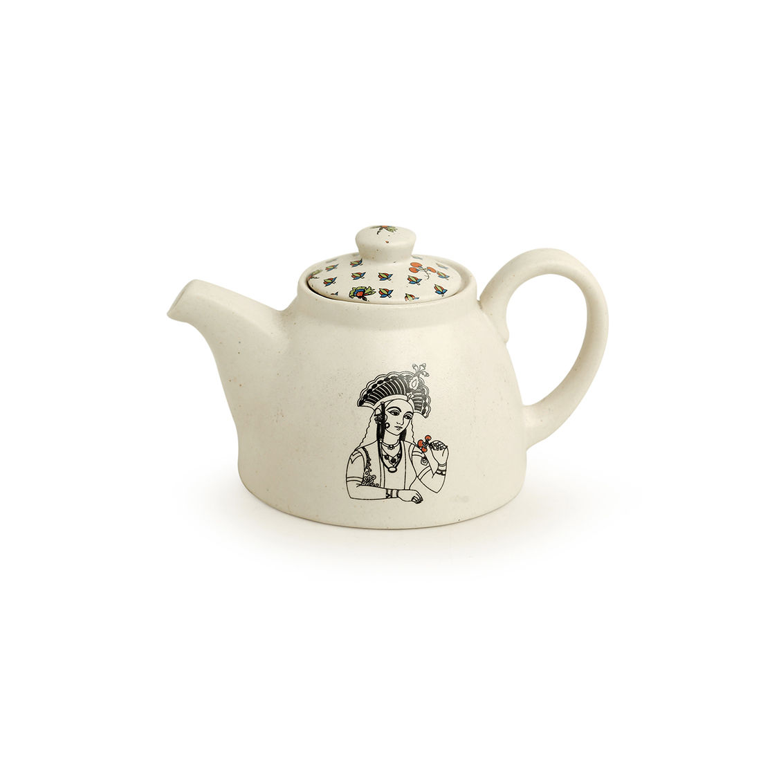 ExclusiveLane DaawateTaj' Ceramic Teapot Set of 3 (Tea Pot, Milk Pot