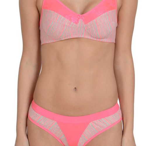 Buy Mod & Shy Women Non Padded Two Pieces Bra & Panties Lingerie Set - Pink  Online