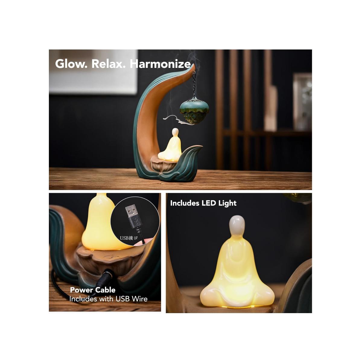 Buy Ekhasa Ceramic Dhoop Dani Burner for Home, Buddha Dhup Kapoor