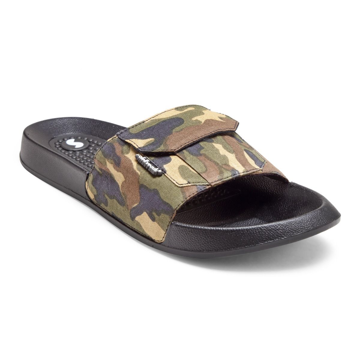 SOLETHREADS Cargo Camouflage Olive Slides for Men: Buy SOLETHREADS ...