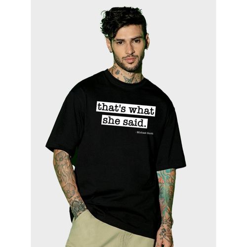 Buy Bewakoof Official The Office Merchandise Men's Black Typography  Oversized T-shirt Online