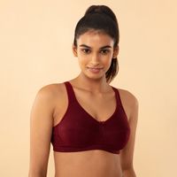 Enamor Women A058 Padded Wirefree Cotton Eco-antimicrobial Comfort  Minimizer Bra Nude