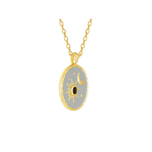 Buy GIVA Sterling Silver Golden Sun and Moon Pendant for Girls and